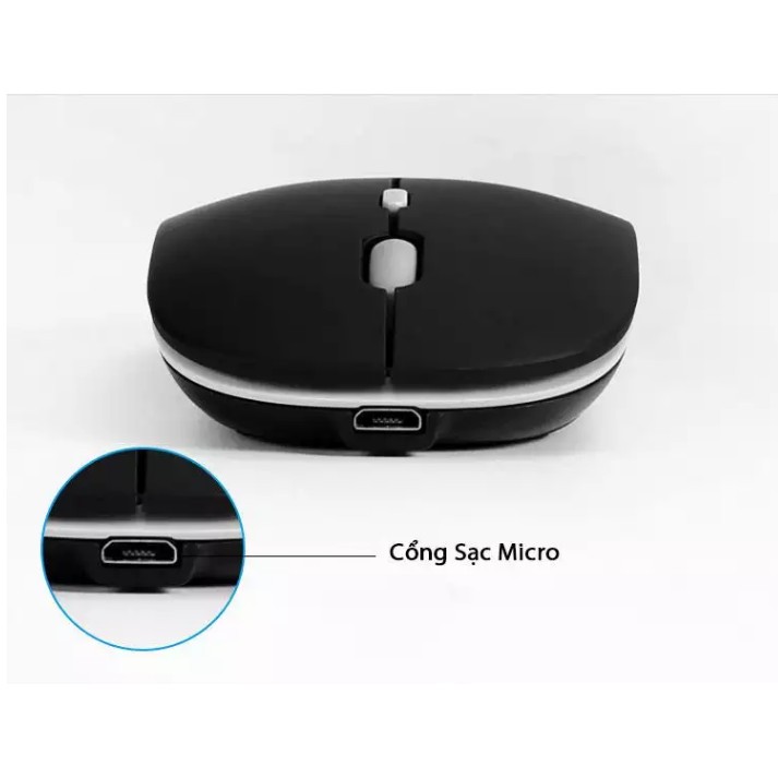 Chuột không dây tự sạc M1 Cao Cấp (Wireless/Bluetooth Mouse Re-chargeable) chuyên dùng cho Máy tính, Laptop, Phone, Tivi