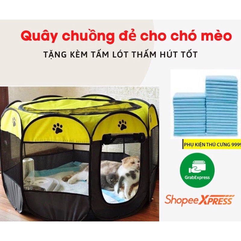 Quây Chuồng Đẻ, Ổ Đẻ CHo Chó Mèo Có Thể Gấp Gọn