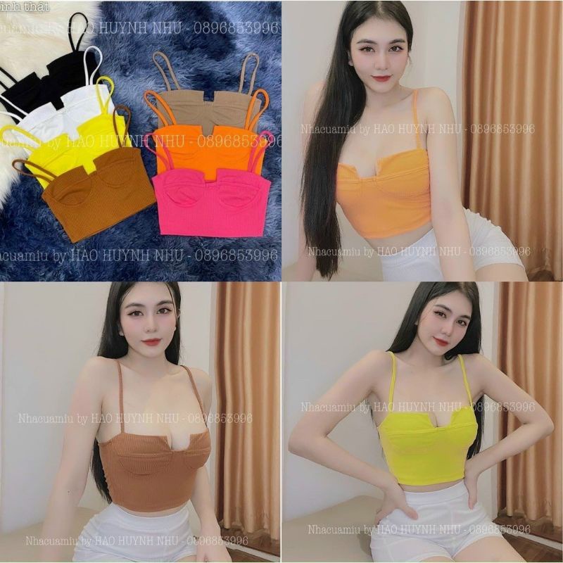 Áo 2 dây gân khoét ngực chuẩn đẹp