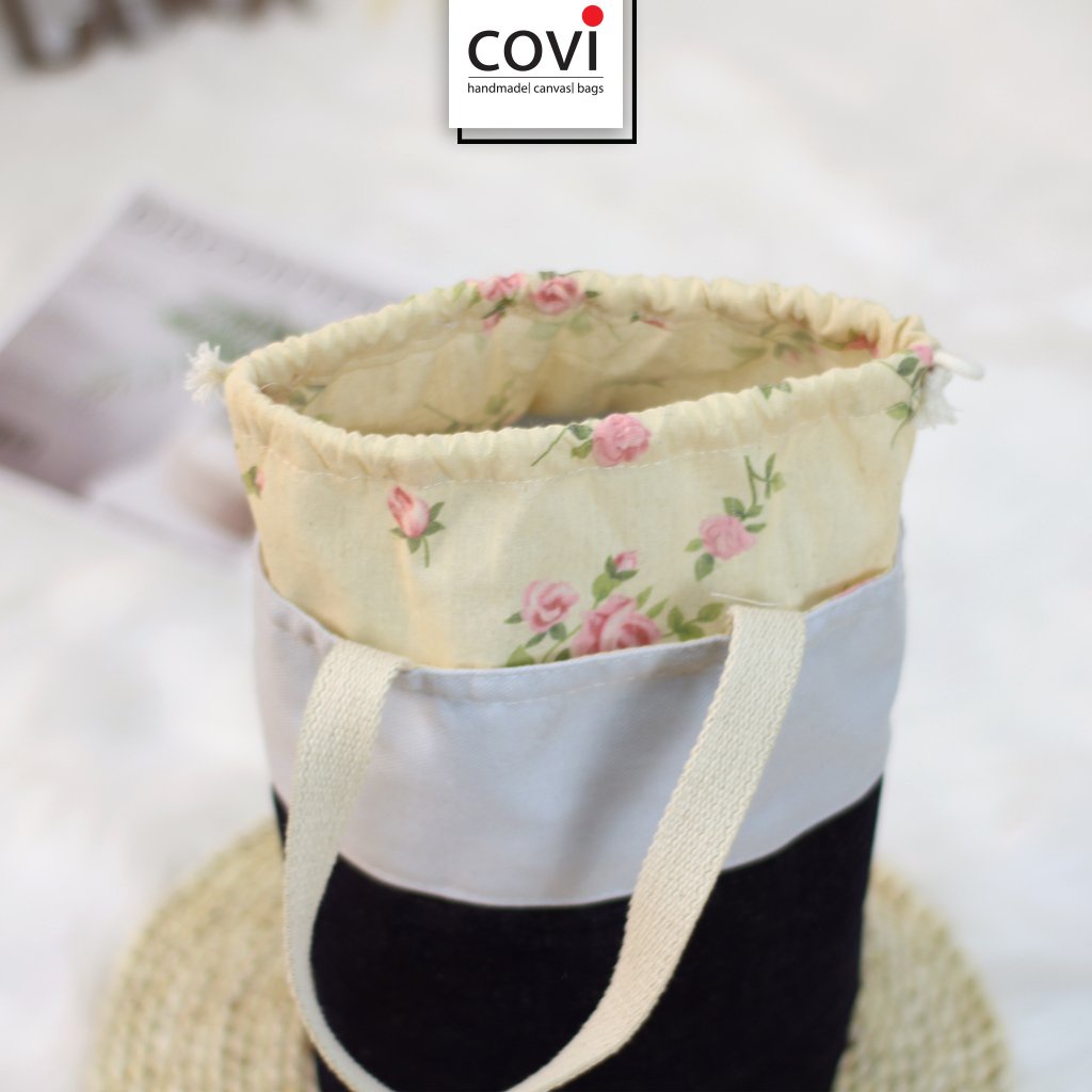Túi cơm 2 màu Vải Canvas Thương Hiệu Covi