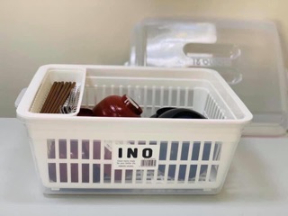 Rổ úp bát đĩa có nắp INOMATA