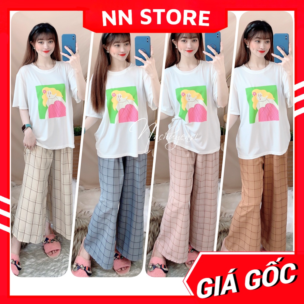 Đồ bộ nữ mặc nhà phom to chất thun mềm mịn mát in hình hoạt hình dễ thương TP82 TS391