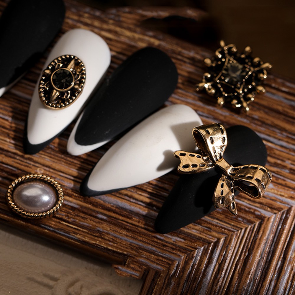 Hạt Charms Phụ Kiện Trang Trí Móng Tay Phong Cách Vintage