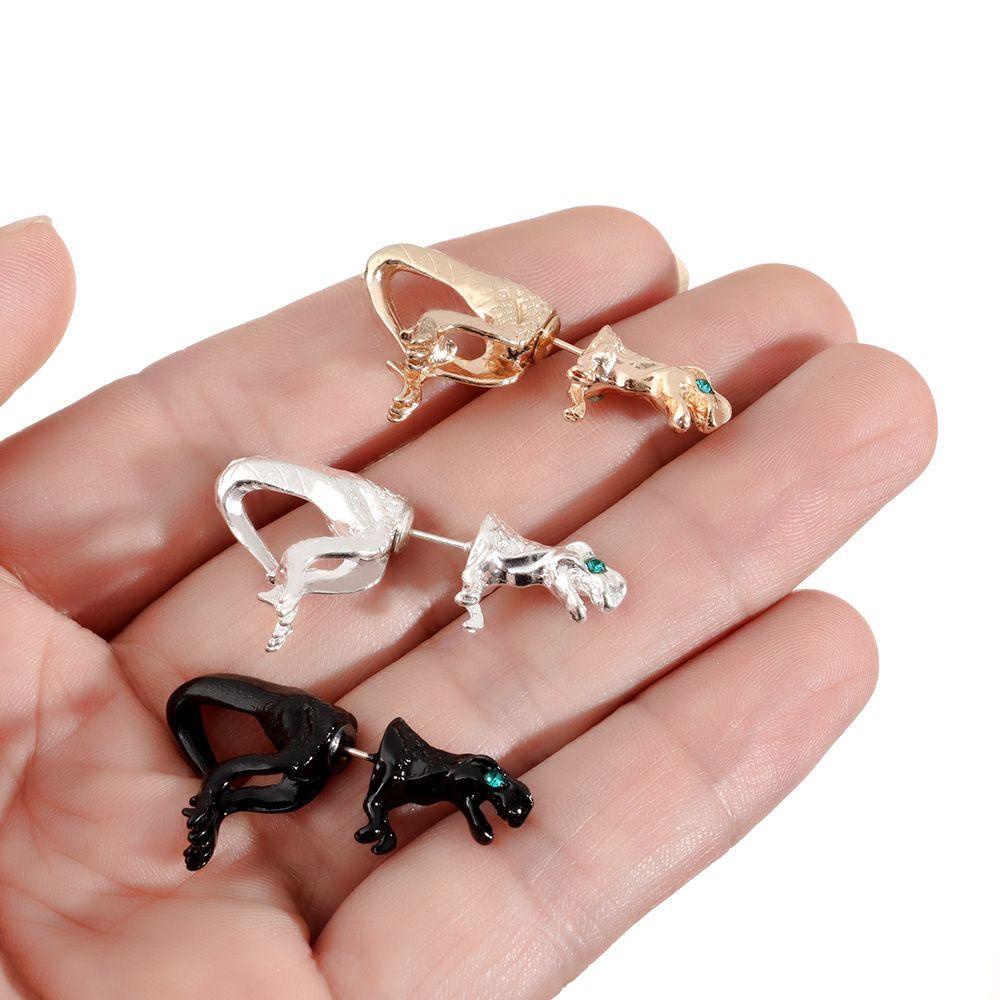 1 Khuyên Tai Lủng Lẳng Hình Khủng Long 3D Thời Trang