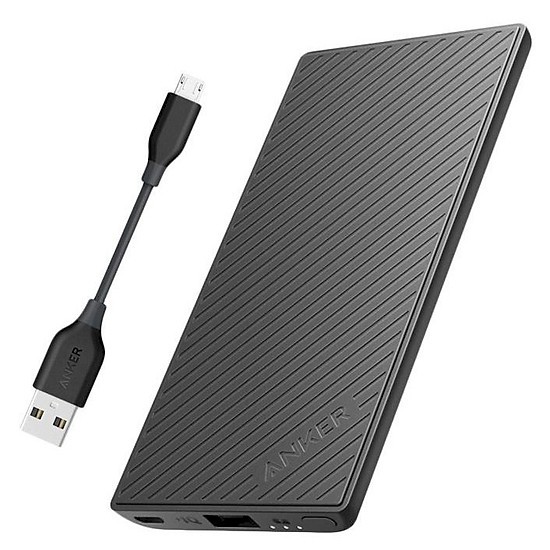 Pin Sạc Dự Phòng Anker Powercore Slim Kèm Cáp Sạc Micro USB 1m - B1250H12 - Đen