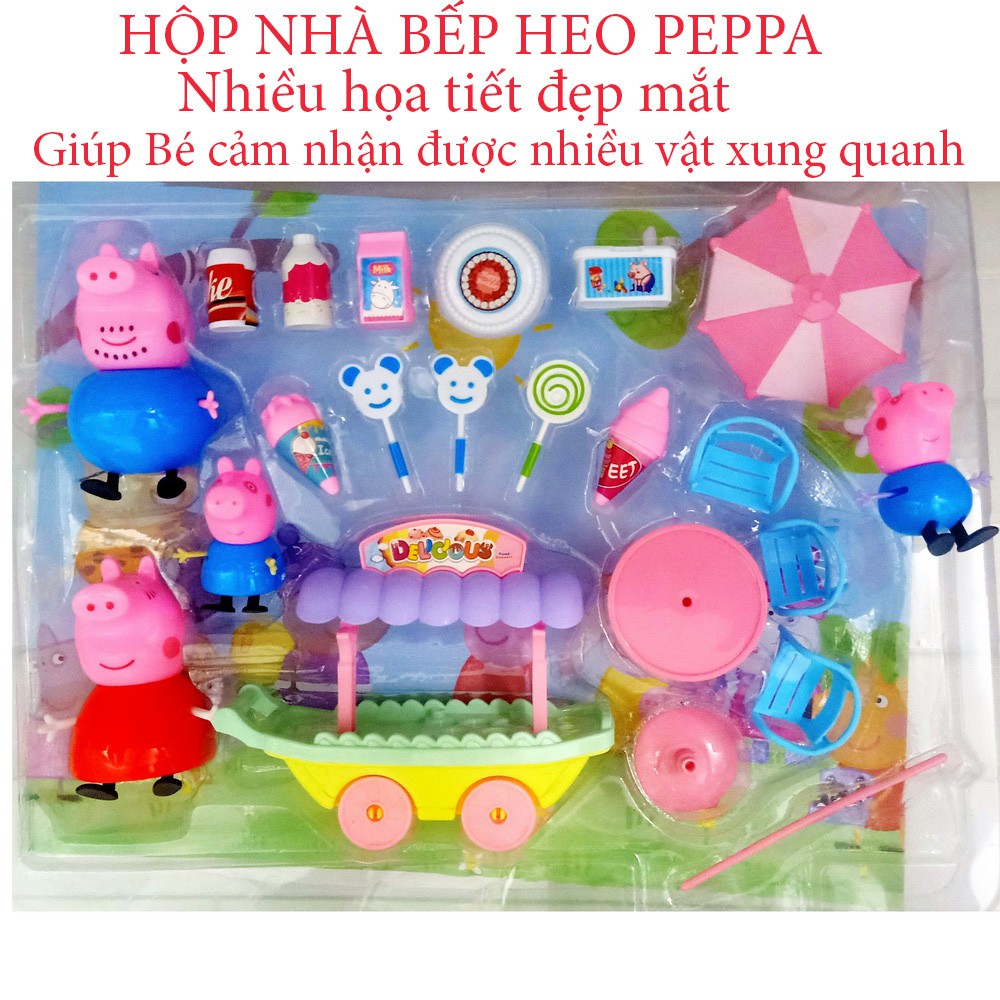 Nhiều Mẫu Gia đình Heo Peppa  Ngôi nhà , Nhà bếp , lớp học , xe kem , lâu đài , micro ...