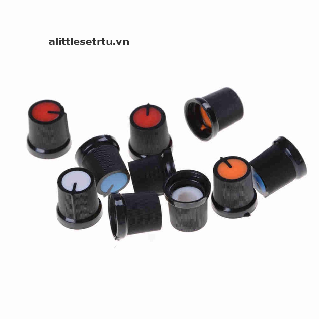 Set 2 Núm Vặn Chiết Áp Bằng Nhựa Năm Màu Kích Thước 6mm