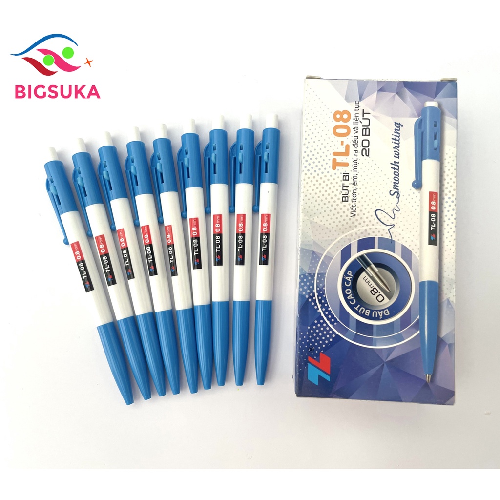 Bút bi Thiên long xanh TL08, đầu bút 0.7mm BIGSUKA