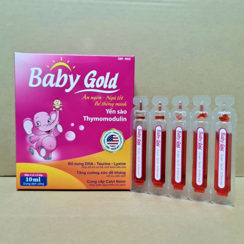 Baby gold Ăn Ngon giúp bé ngủ tốt, bé ăn ngon, ngủ ngon, kích thích bé ăn nhiều hơn- hộp 20 ống