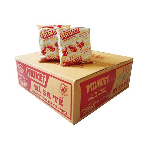 mì Miliket Giấy vàng sa tế gói 65g 1 block 5 gói