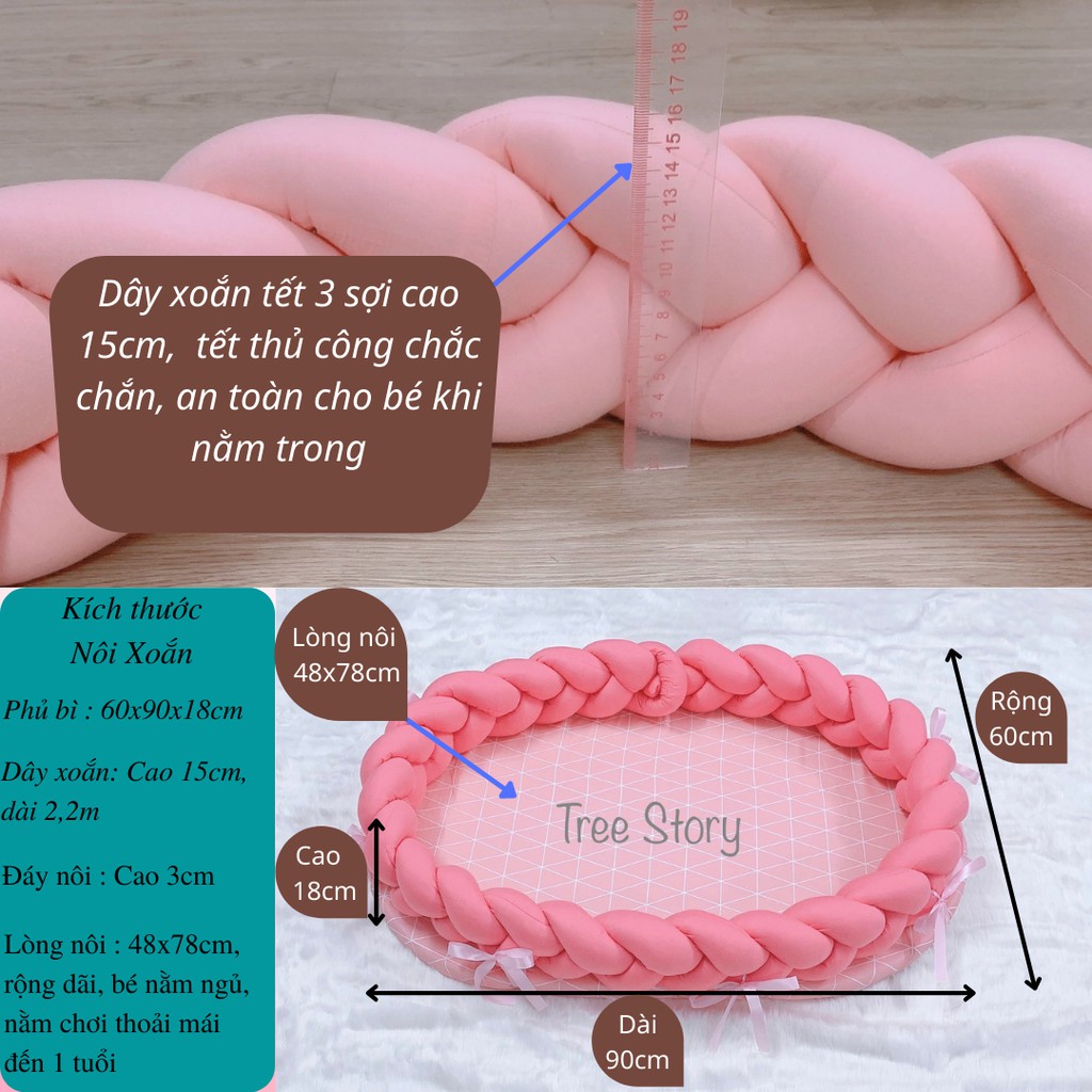 Nôi xoắn handmade Tree Story, nôi sơ sinh ngủ chung giường cho bé