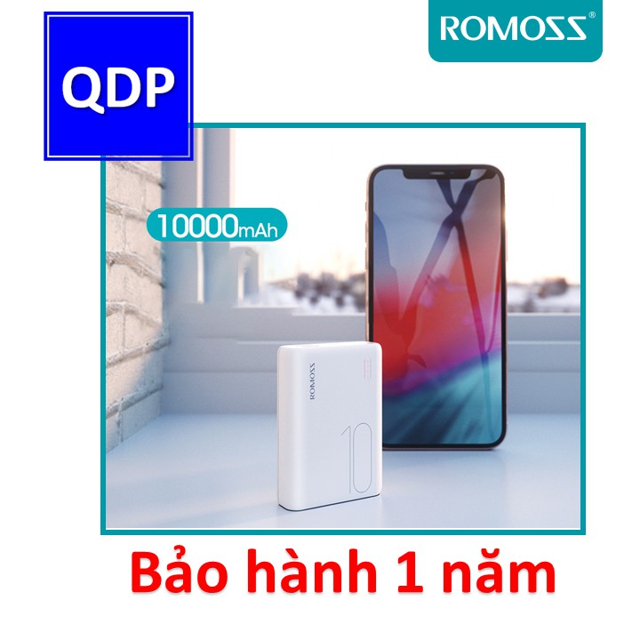 [Mã 2404EL10K giảm 10K đơn 20K] Sạc dự phòng nhỏ gọn ROMOSS 10000mAh Model: PSL10