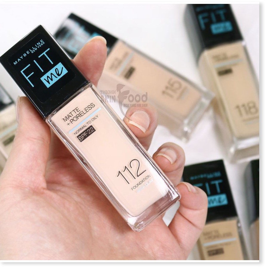 [Mã giảm giá Mỹ phẩm chính hãng] Kem Nền Kiềm Dầu, Cho Lớp Nền Mịn Lì Tự Nhiên Maybelline Fit Me Matte Poreless Foundati