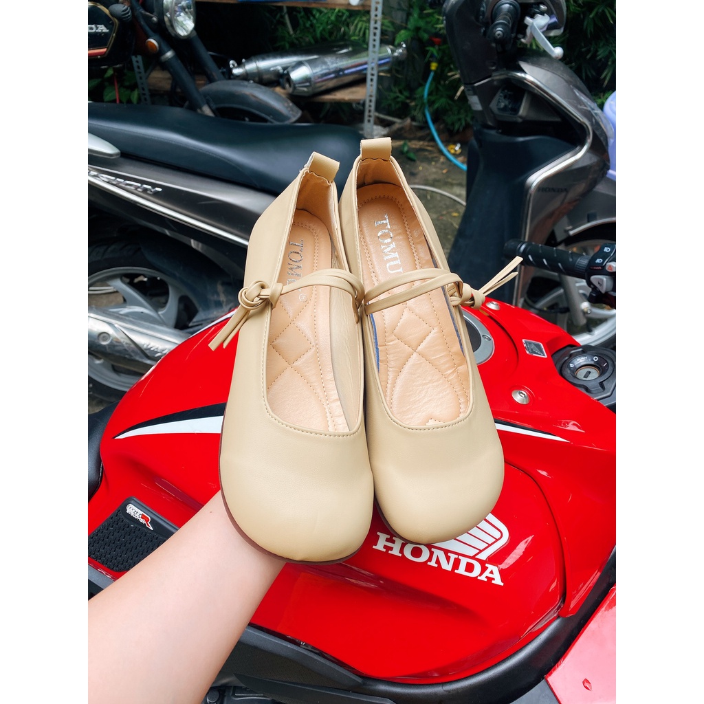 Giày búp bê da mềm mũi tròn mã 1819