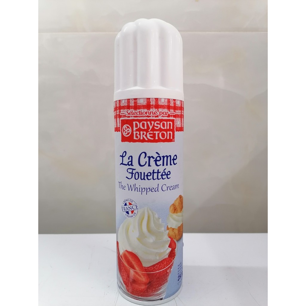 [250g] Kem sữa tươi dạng xịt [Belgium] PAYSAN BRETON The Whipped Cream (halal) (nvt-hl)