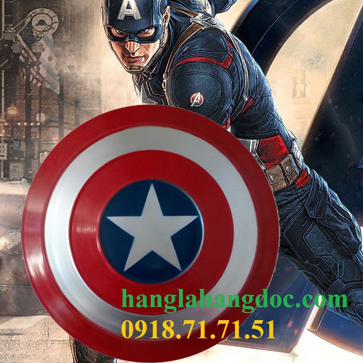 Khiên sắt Captain America có dây đeo tay, tỉ lệ 1:1 như thật (47,5 cm đường kính)