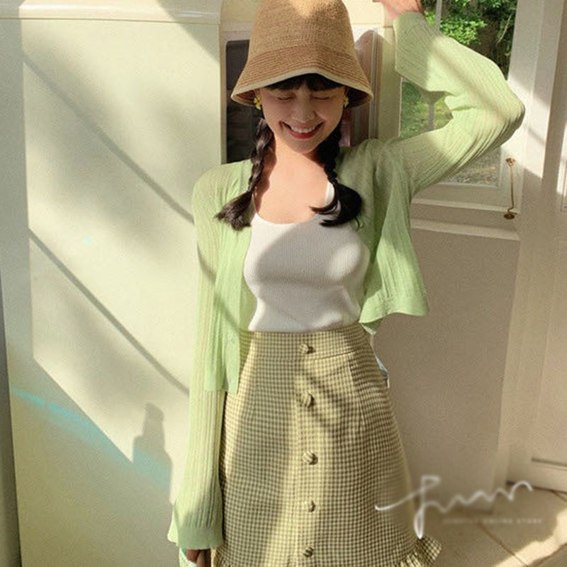 Áo khoác cardigan tay ống loe siêu nhẹ chống nắng phong cách hợp thời trang cho nữ