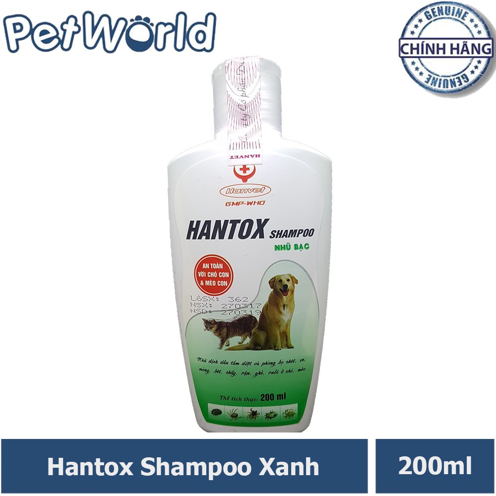 Dầu tắm trị ve rận cho chó mèo Hantox 200ml