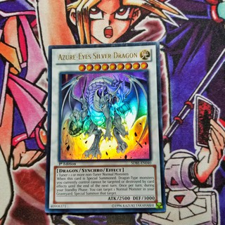 Thẻ bài Yugioh chính hãng | Azure-Eyes Silver Dragon | SDBE Ultra Rare