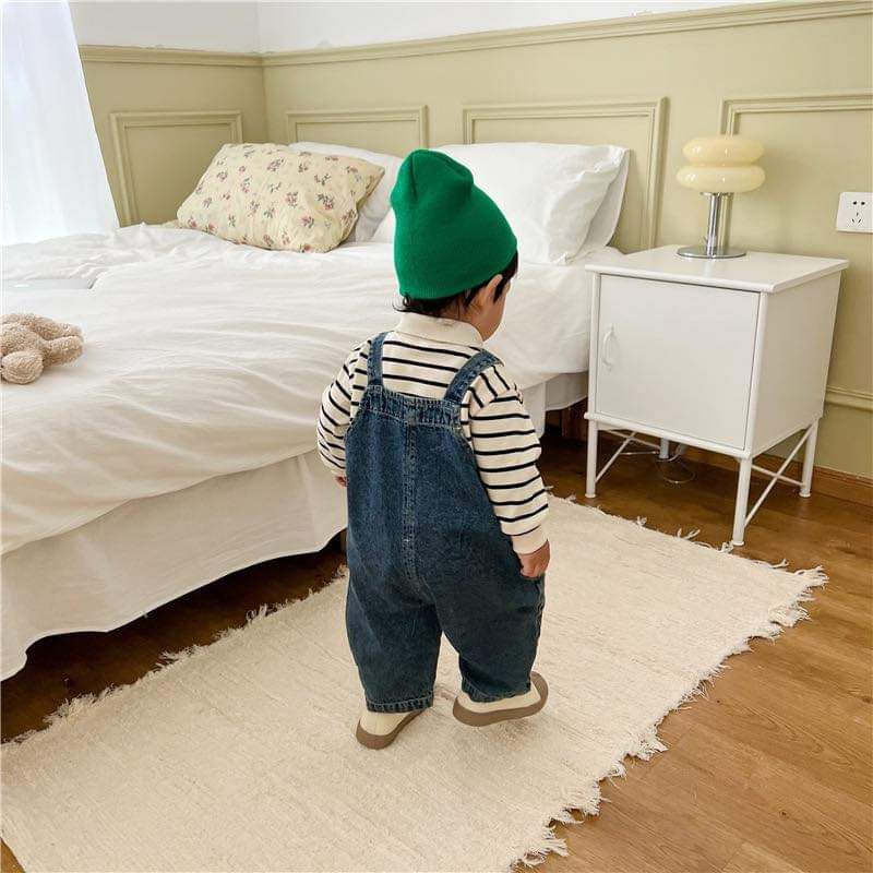 Quần yếm bò cho bé trai bé gái từ 1 đến 5 tuổi, quần yếm jean xanh A4 Ttom.kids
