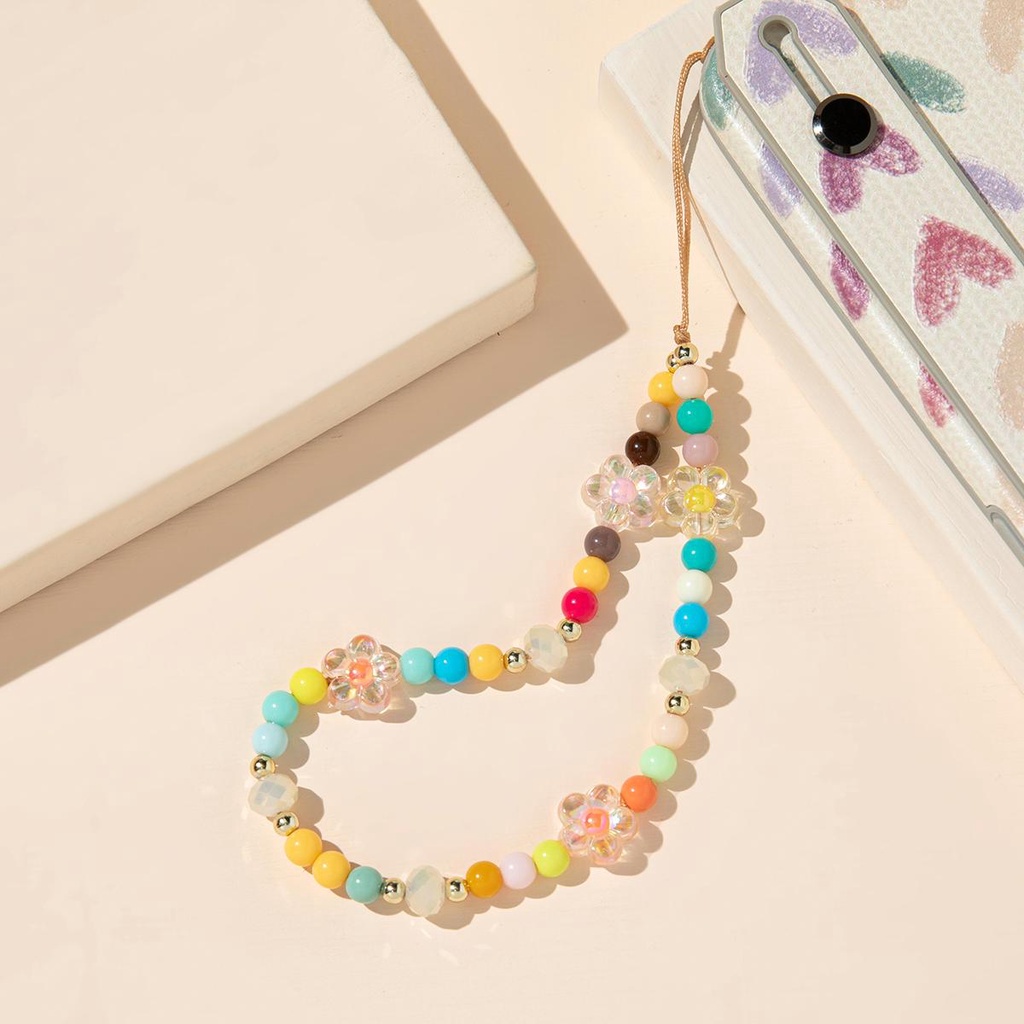 Dây Đeo Điện Thoại Xỏ Hạt Acrylic Thủ Công Chống Thất Lạc Cho Nữ