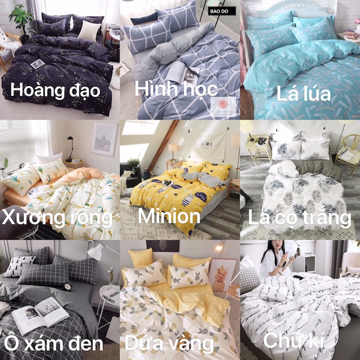 (CHAT CHỌN MẪU - 100 MẪU) BỘ CHĂN GA GỐI COTON POLY NHẬP KHẨU, DRAP GIƯỜNG ĐẸP