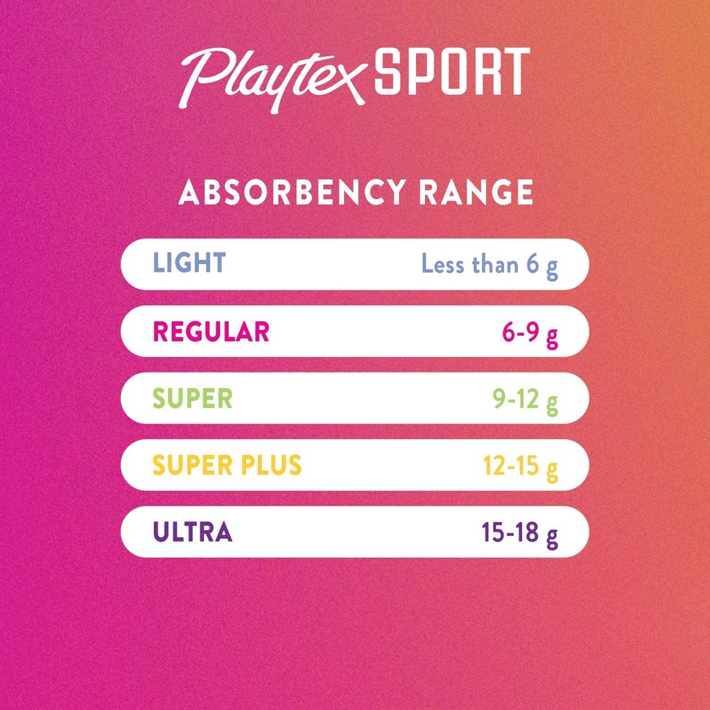 Tampons Playtex sport siêu thấm dùng để vận động hộp 48 miếng loại Regular