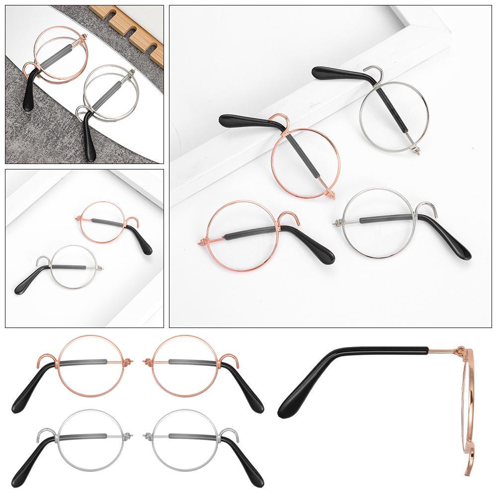 Mắt Kính Gọng Tròn Phối Lông Màu Cầu Vồng Xinh Xắn