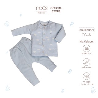 Bộ Quần Áo Dài Nous Xanh Lơ Nhạt (Size từ 0-3 Tháng Đến 9-12 Tháng)