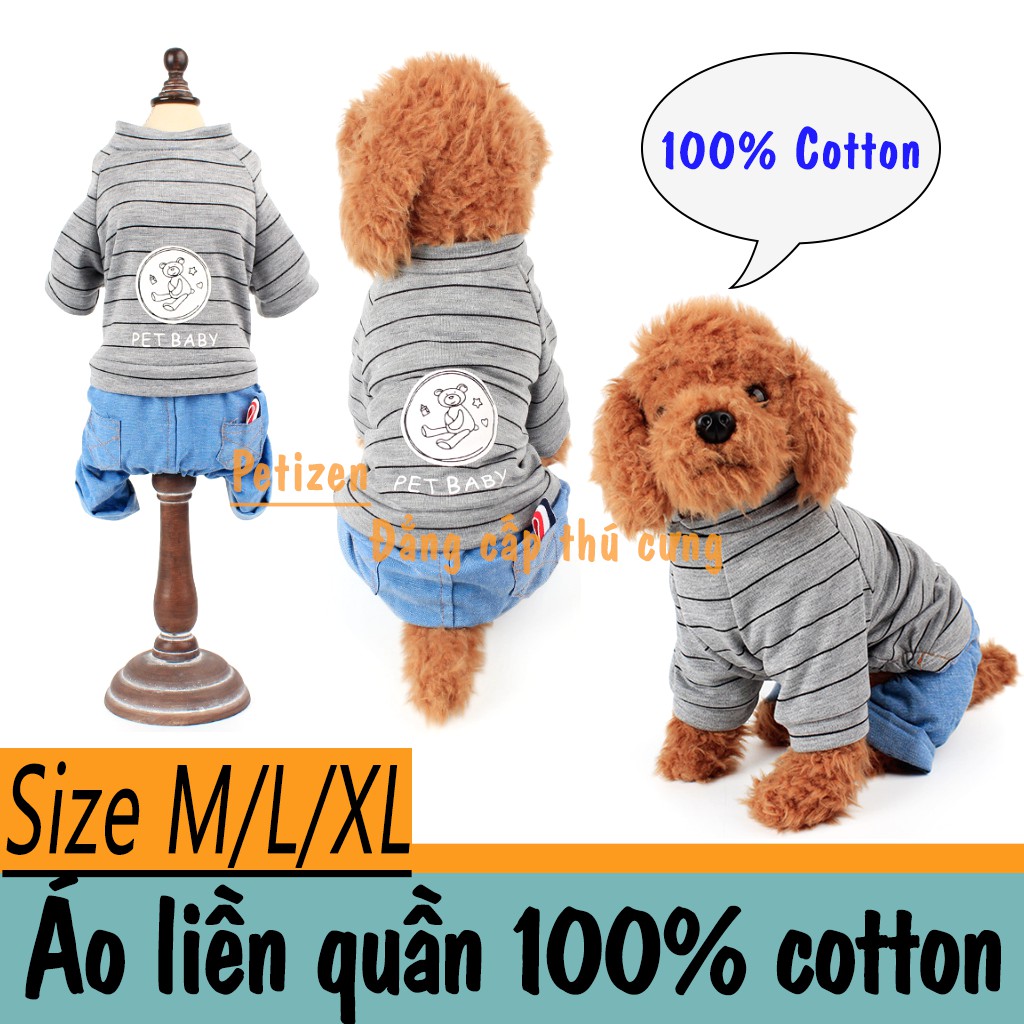 Áo liền quần cho Chó 100% cotton