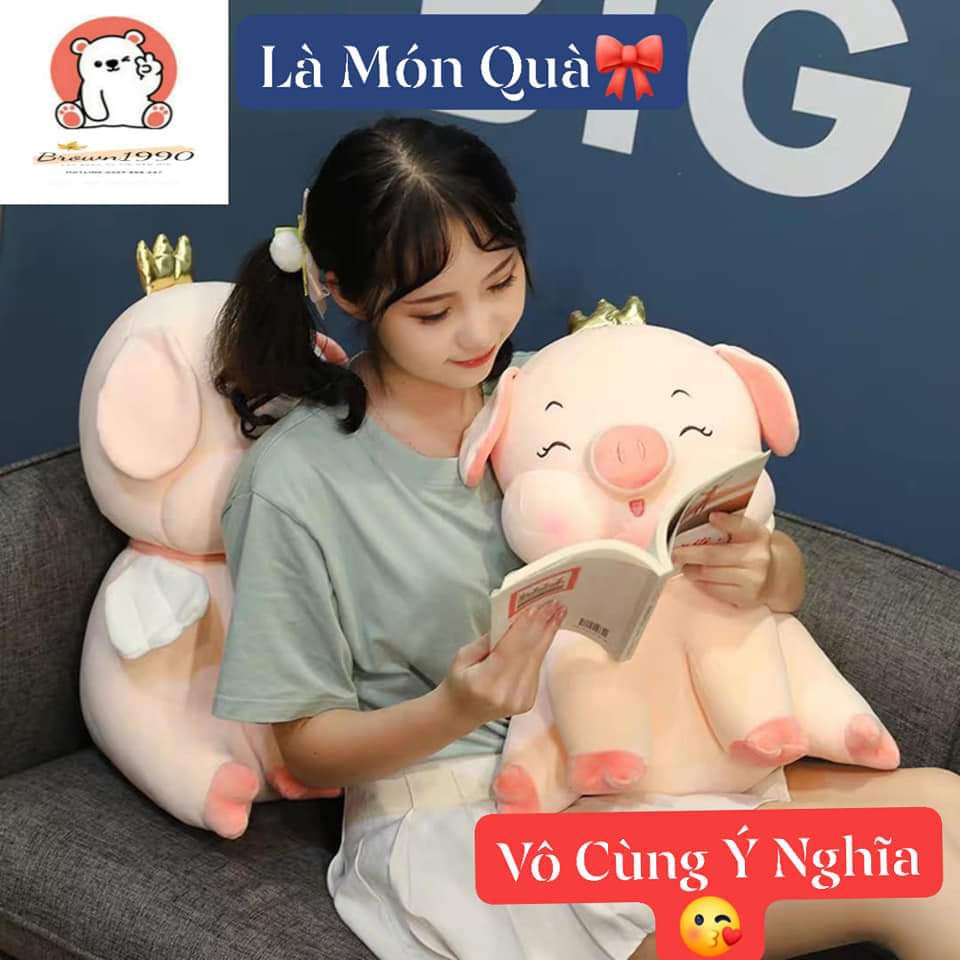 Gấu Bông Heo Ngồi Nhồi Bông Cao Cấp_CHÍNH HÃNG_Heo Nhồi Bông