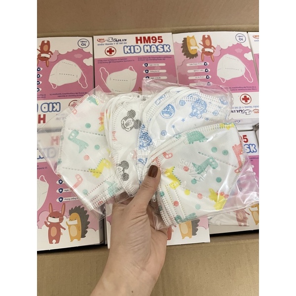 sỉ 10 hộp (100 cái) khẩu trang N95 không van Duy Anh cho bé từ 5-12t