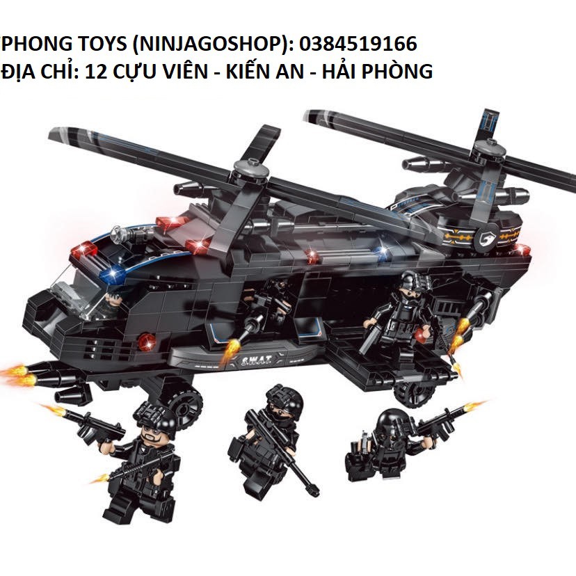 Lắp ráp xếp hình Lego City 11013 : Máy bay trực thăng của đội cảnh sát SWAT 784 chi tiết