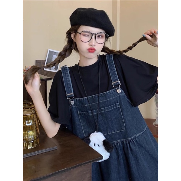 Váy Yếm Bò Dáng Dài Vintage Hàng Quảng Châu Phong Cách Thời Trang Trẻ Trung Năng Động