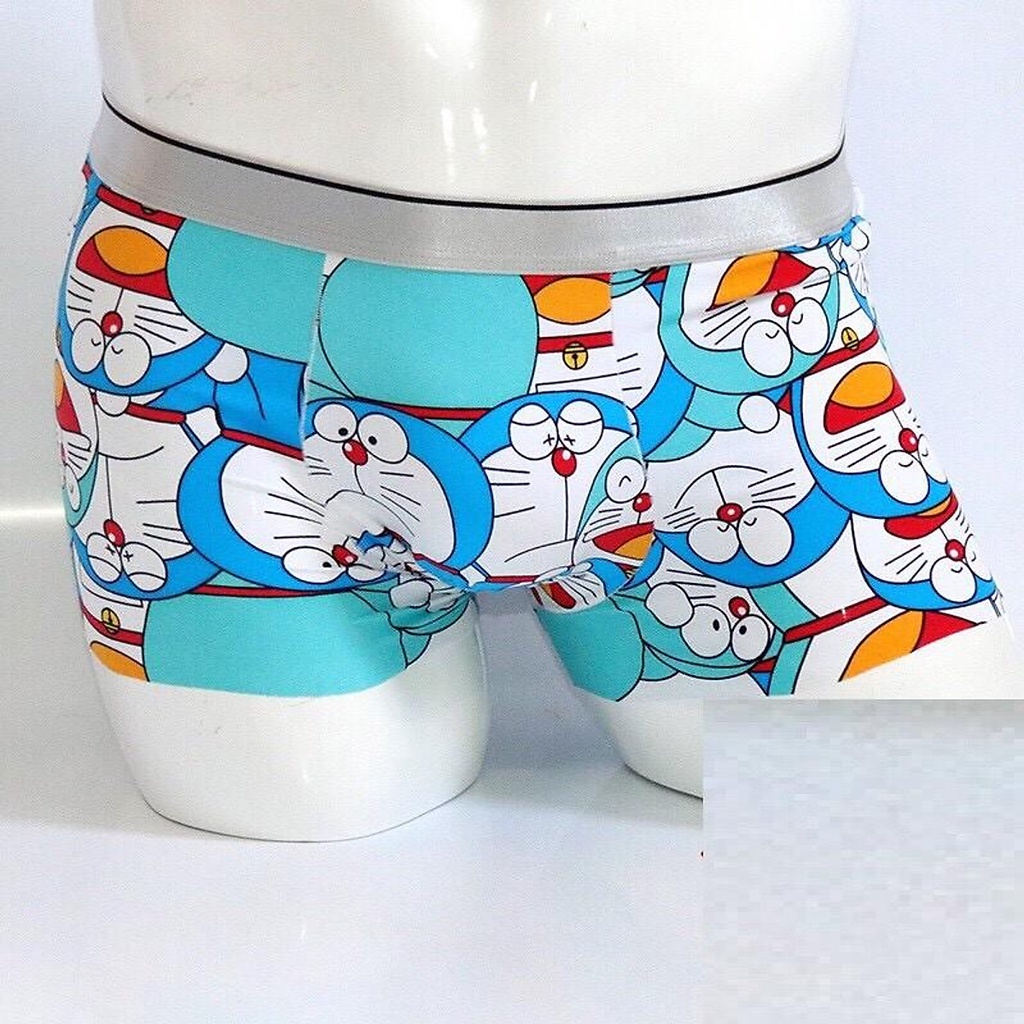 Combo 4 quần lót nam hoạt hình thun lạnh Doremon - Sịp đùi - Boxer cao cấp