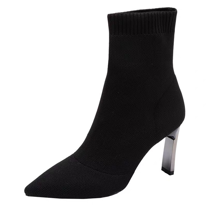 Boot vải mũi nhọn co giãn cao gót hàng QC [ sẵn hàng] | BigBuy360 - bigbuy360.vn