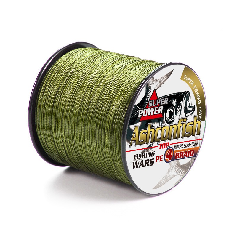 Ashconfish 4 Sợi 500M Cuộn Dây Câu Bện Cá Bằng X4 PE Siêu Bền Siêu Chắc ĐỦ SIZE Màu Xanh Lá