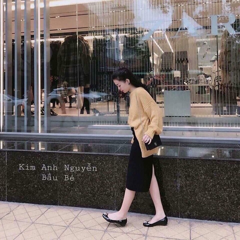 Chân váy len xẻ