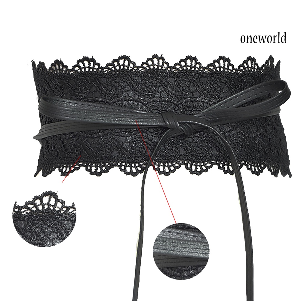 Thắt Lưng Bản Rộng Phối Ren Thời Trang Cho Nữ