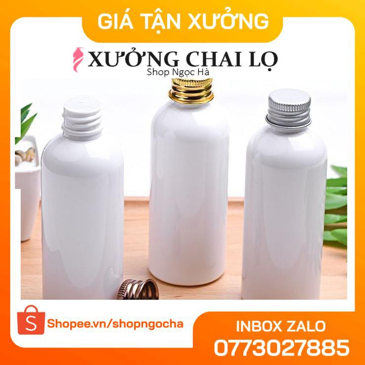 Chai Chiết Mĩ Phẩm ❤ GIÁ RẺ NHẤT ❤ Chai nhựa pet nắp nhôm trắng sữa 20ml,30ml,50ml,100ml chiết mỹ phẩm .