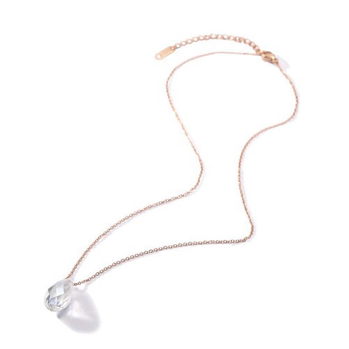 Dây Chuyền Giọt Nước Pha Lê Titan Ko Đen TT 3012