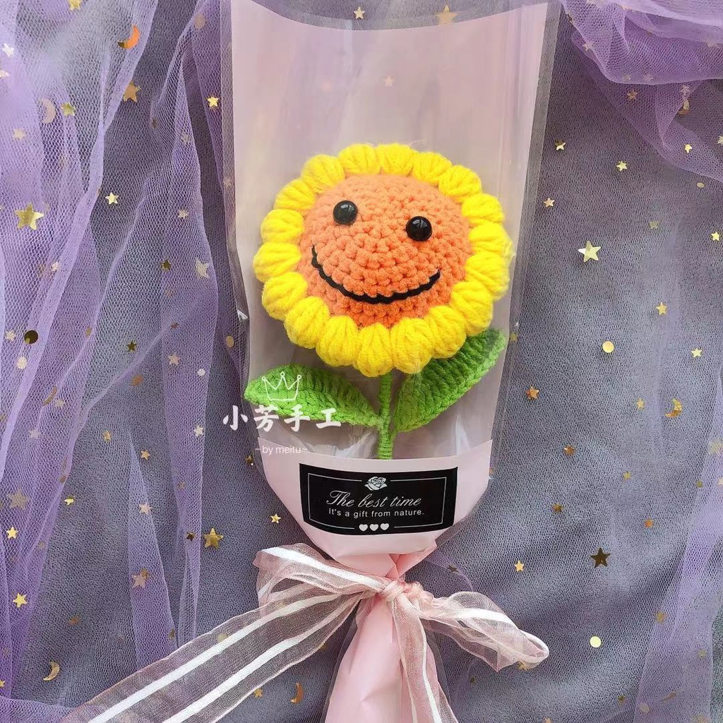 Sản Phẩm Hoàn Thiện Bó Hoa Đầu Búp Bê Đan Móc Thủ Công Hình Động Vật Hoạt Hình Dễ Thương Làm Quà Tặng Kỳ Nghỉ