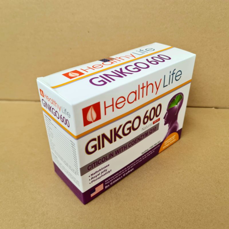 Ginkgo 600 Giúp hoạt huyết dưỡng não, bền thành mạch hộp 100 viên