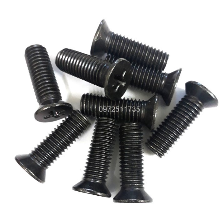 Vít bake đầu bằng thân bulong M8x20 mạ đen (20 con)