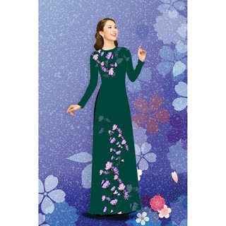 ÁO DÀI TRUYỀN THỐNG IN BÌM BÌM CAO CẤP - KHÔNG KÈM QUẦN