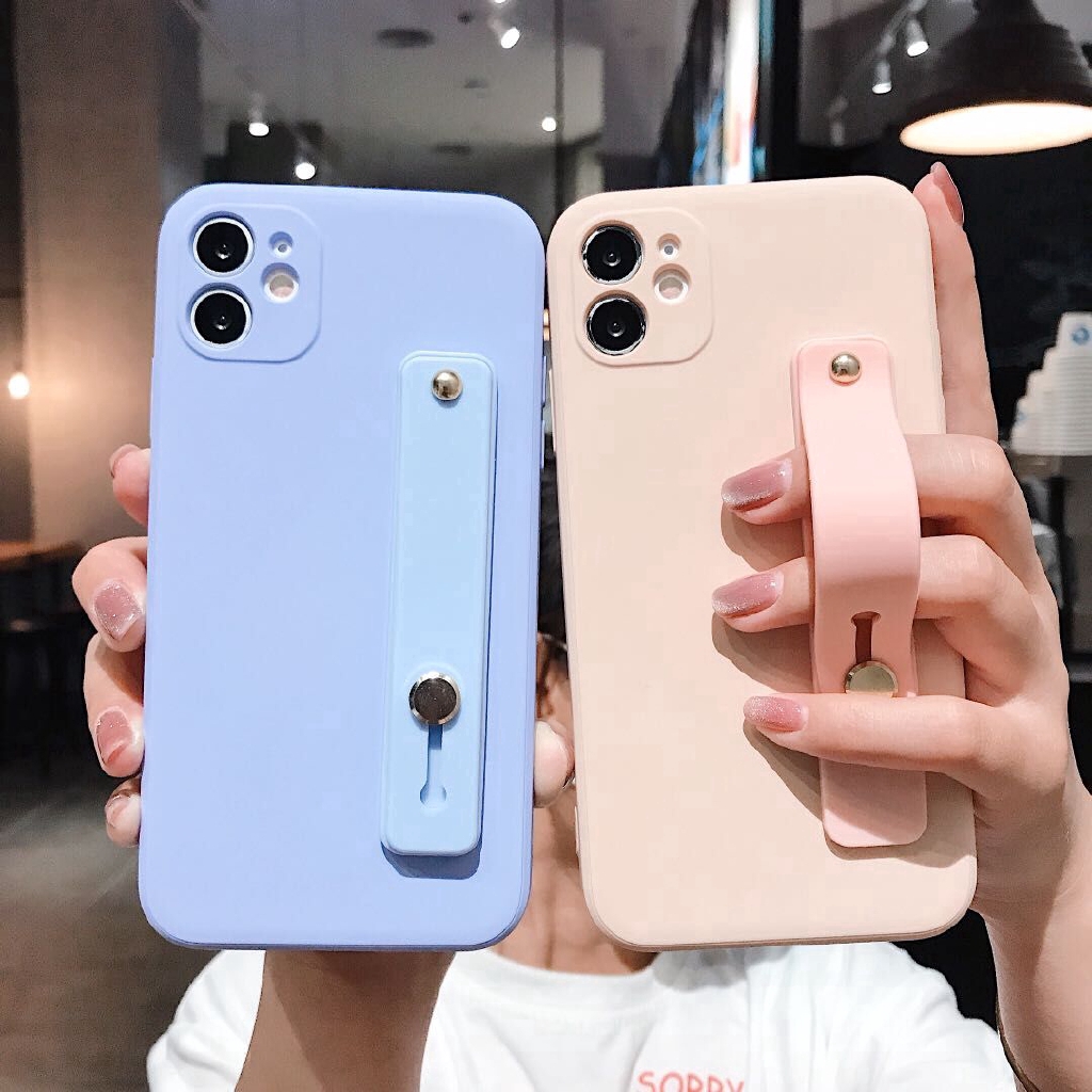 Ốp điện thoại silicon dẻo nhám có dây cầm 7 màu tùy chọn cho iPhone 11 pro max iphone7+ 8 Plus IPX iPhone Xr XS MAX