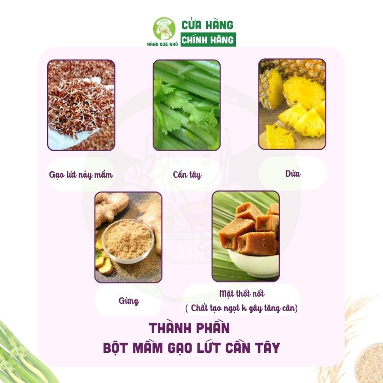 Bột Gạo Lứt Cần Tây Nguyên Chất Cô Gái Bhnong, Bột Gạo Lứt Giảm Cân Thanh Lọc Cơ Thể Đẹp Da Eatclean