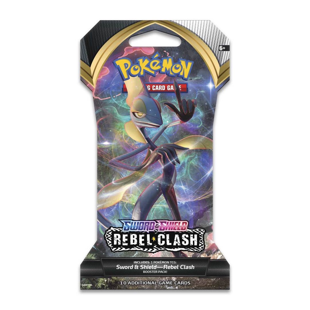 Bài Pokemon TCG Sword &amp; Shield Rebel Clash Sleeved Booster Pack Build Deck CHÍNH HÃNG MỸ POKTCGUSBP22