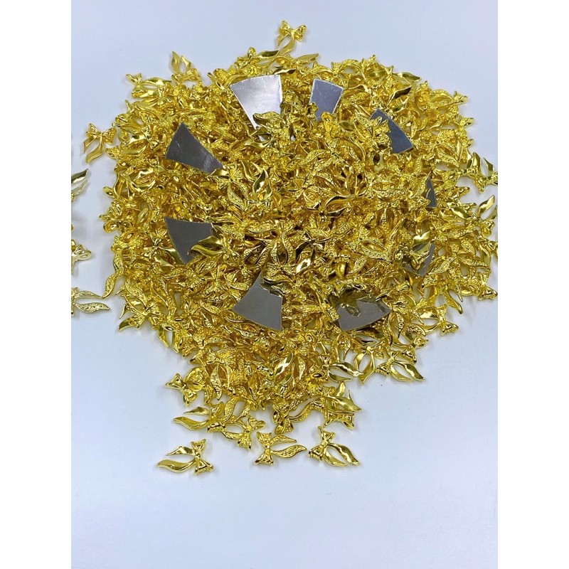 Charm Nơ Vàng Tươi Gắn Móng Hàng Nhập Dùng Để Trang Trí Móng Tay