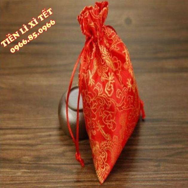 [GIÁ RẺ] Túi gấm đỏ may mắn Long Phụng ( rồng phượng )